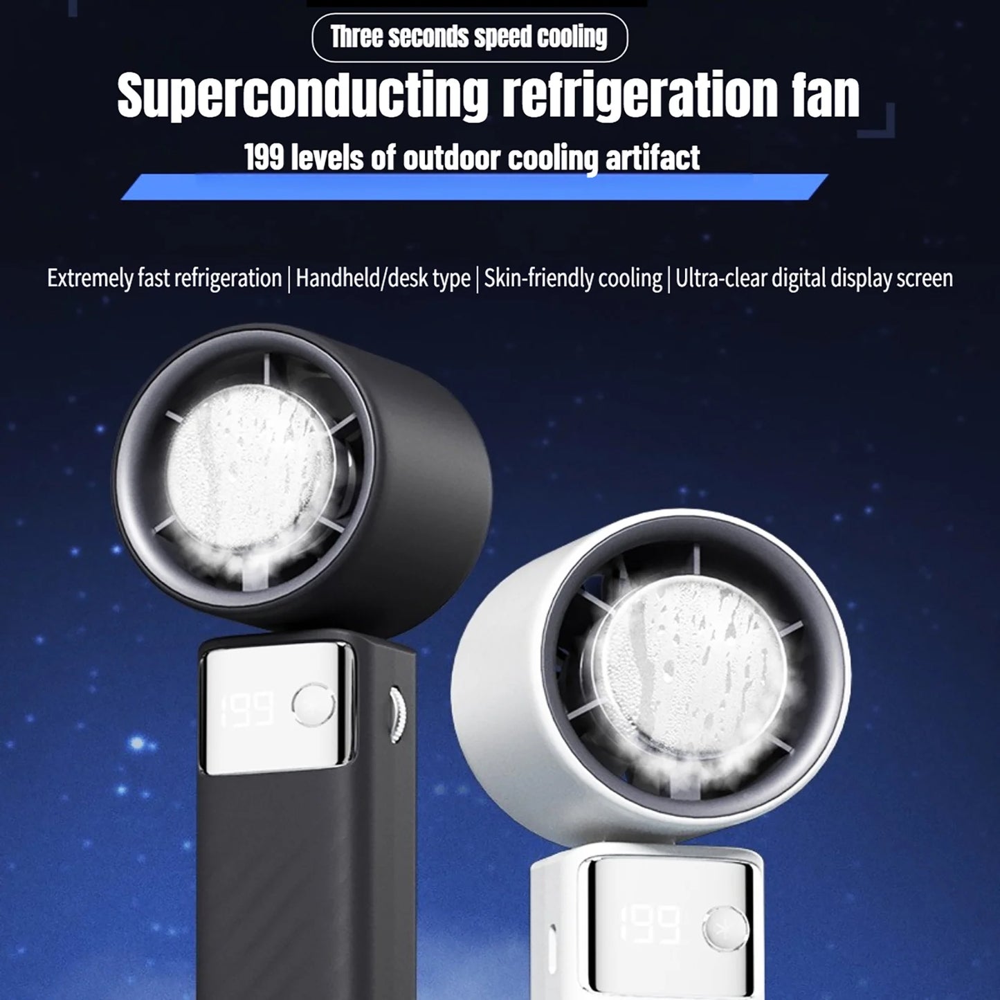 Cutting-Edge Tech with 199 Speed Cooling Portable Small Fan&Handheld Fan,Foldable Desktop Fan,4000Mah, USB Rechargeable and Quiet Personal Fan for Home, Office, Travel & Outdoor Use (White)