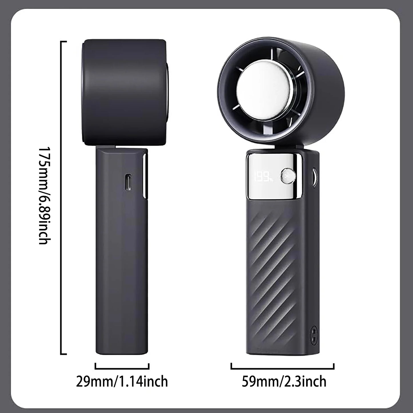 Cutting-Edge Tech with 199 Speed Cooling Portable Small Fan&Handheld Fan,Foldable Desktop Fan,4000Mah, USB Rechargeable and Quiet Personal Fan for Home, Office, Travel & Outdoor Use (White)