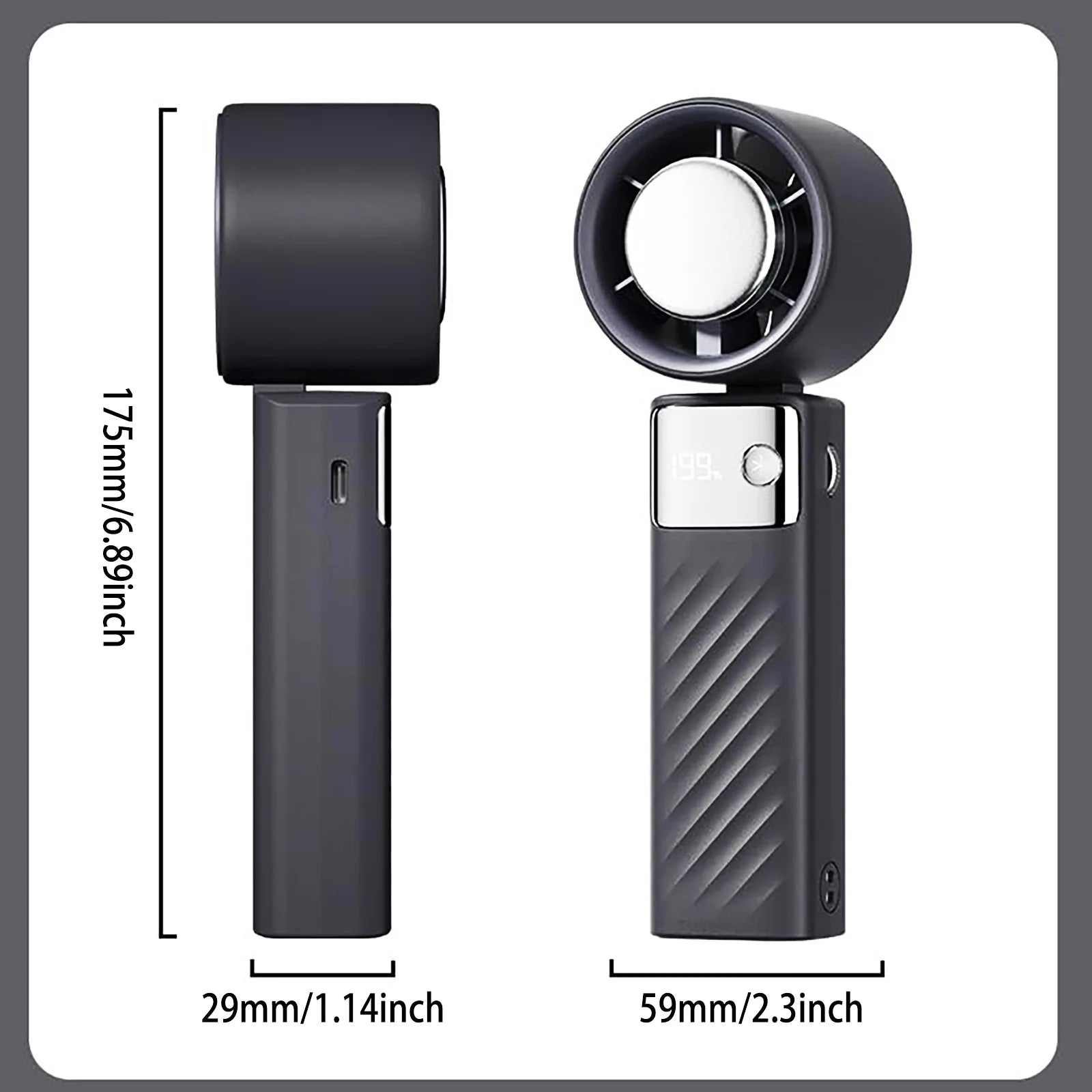 Cutting-Edge Tech with 199 Speed Cooling Portable Small Fan&Handheld Fan,Foldable Desktop Fan,4000Mah, USB Rechargeable and Quiet Personal Fan for Home, Office, Travel & Outdoor Use (White)