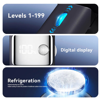 Cutting-Edge Tech with 199 Speed Cooling Portable Small Fan&Handheld Fan,Foldable Desktop Fan,4000Mah, USB Rechargeable and Quiet Personal Fan for Home, Office, Travel & Outdoor Use (White)